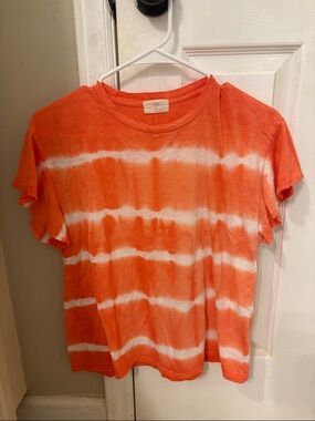 T.La Orange and White Tie-Dye Short Sleeve Tee